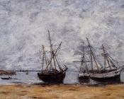 尤金 布丹 : Portreiux, the Port at Low Tide